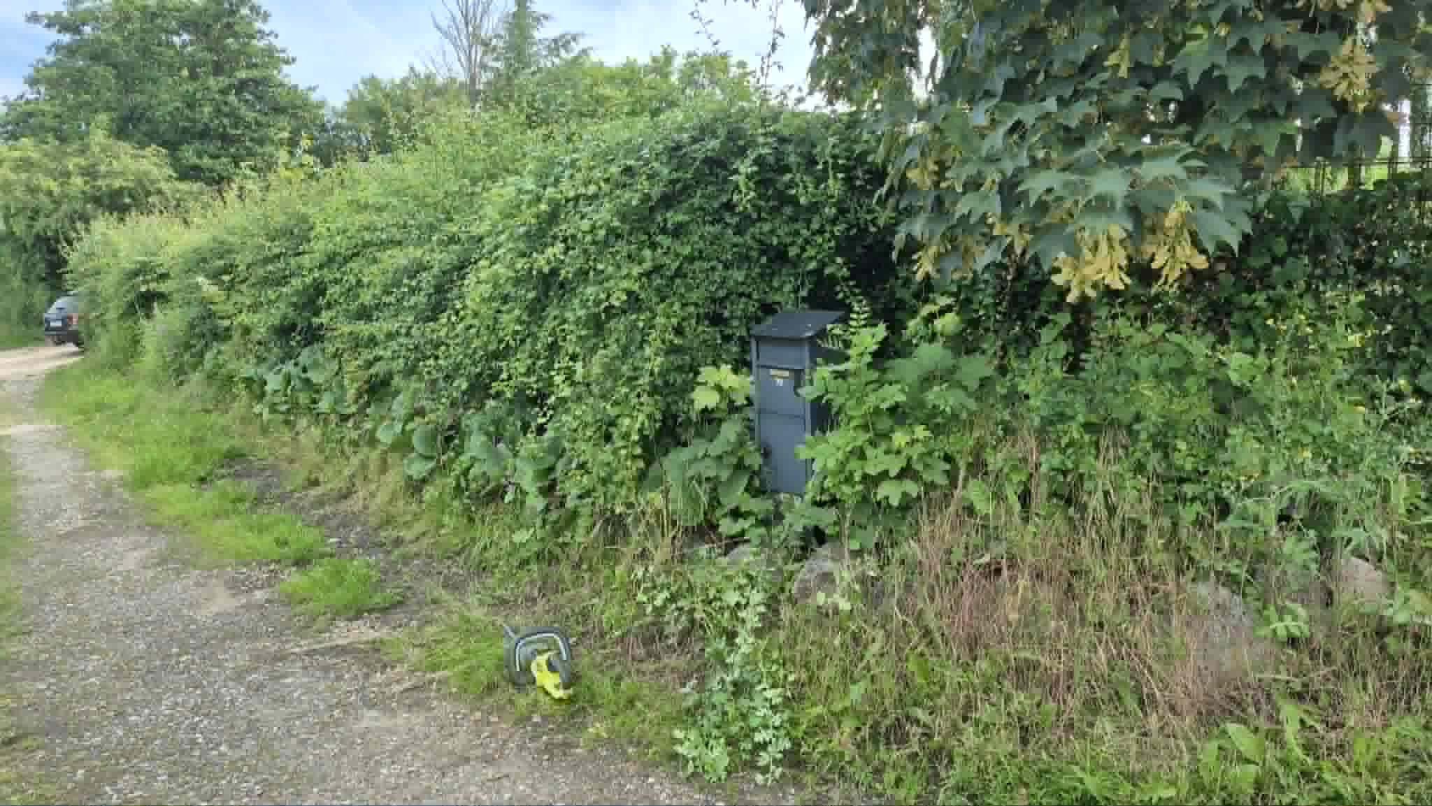 Indkørsel og postkasse – før